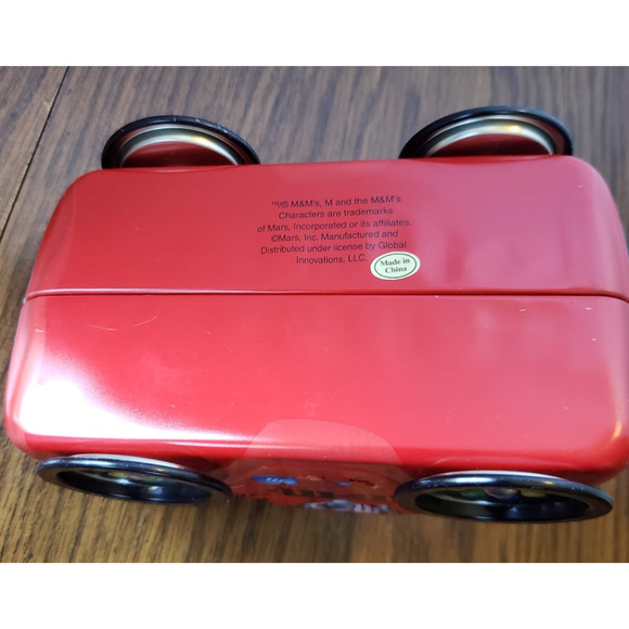 M&M's Mars Volkswagen Beetle Bug Car Metal Tin Red Collectible - Picture 7 of 9